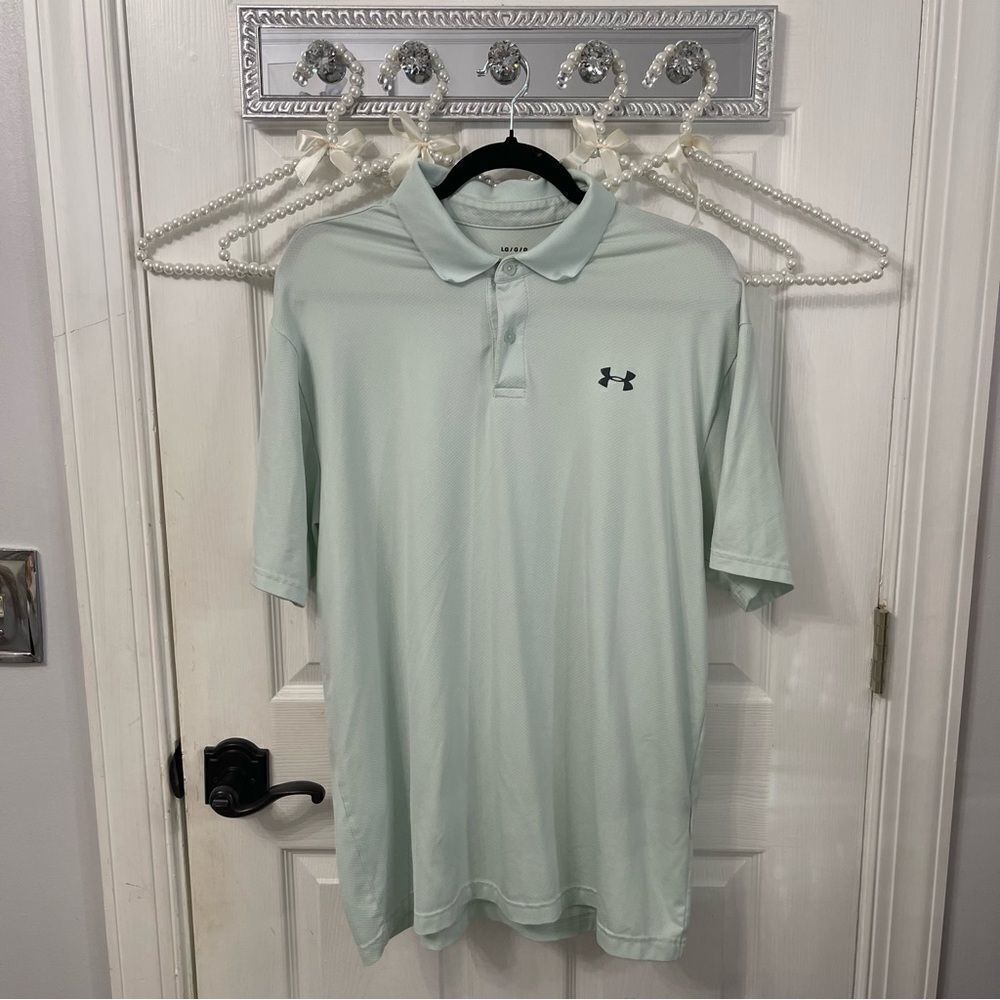 Mint Blue Under Armour Short Sleeve Polo